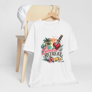 Summer Retreat T-Shirt — Tropical Guitar Beach Vacation Tee (Est. 2025)