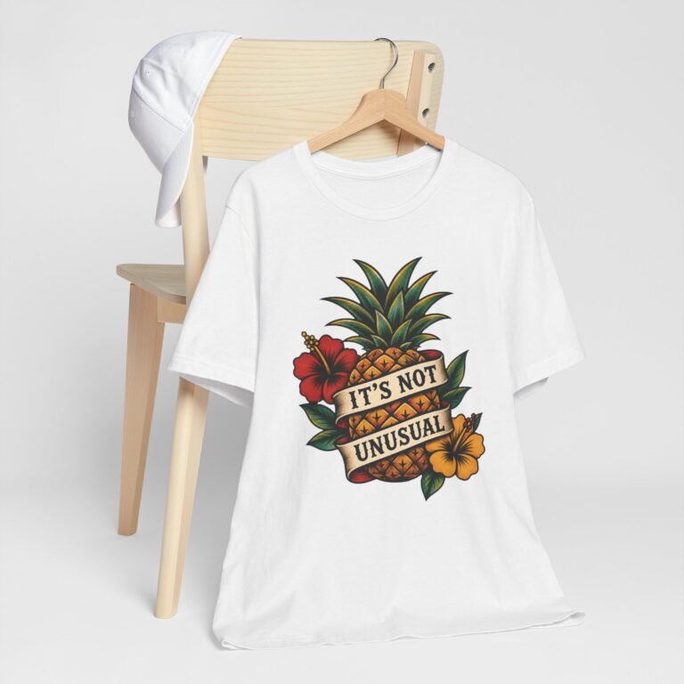 Pineapple Tattoo Tee | "It's Not Unusual" Retro Tropical Graphic T-Shirt