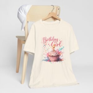 Birthday Girl T-Shirt | Watercolor Cupcake Celebration Tee