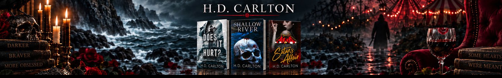 banner showing books by H.D. Carlton